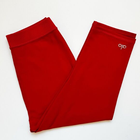 Alo Yoga Alosoft High-Waist Capri Leggings Classic Red Iconic 90's Size XS - Picture 1 of 12